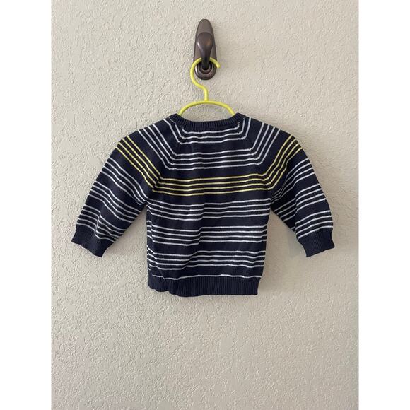 Baby Gap boys 6-12 month , 9 Month Sweater Blue Yellow Striped Knit - Picture 3 of 4